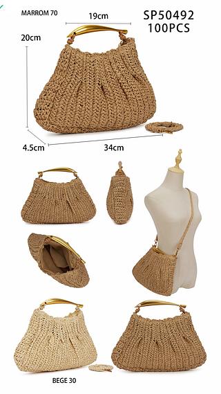 Bolsa verão de palha média (pacote mais barato
