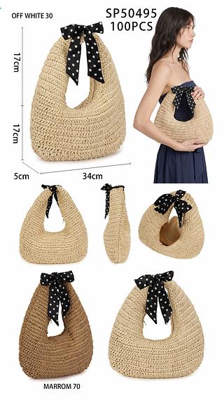 Bolsa verão de palha grande (pacote mais barato