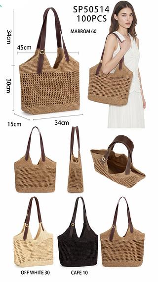 Bolsa verão de palha grande (pacote mais barato
