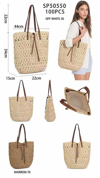 Bolsa verão de palha grande (pacote mais barato