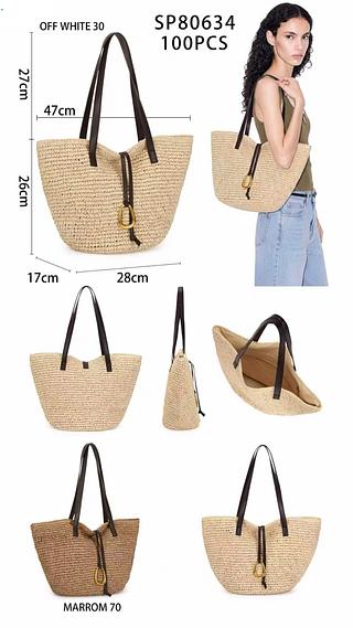 Bolsa verão de palha grande (pacote mais barato