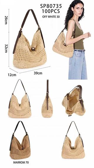 Bolsa verão de palha grande (pacote mais barato