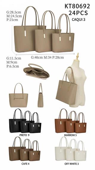 Bolsa grande com kit 3 ( pacote mais barato