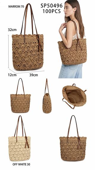 Bolsa verão de palha grande (pacote mais barato