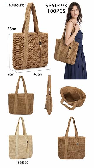Bolsa verão de palha grande (pacote mais barato