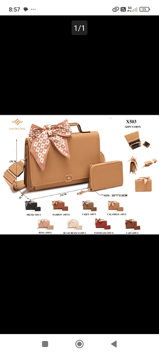 Bolsa com kit carteira média (Pacote cada um fazer R$27