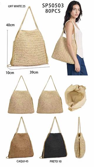 Bolsa verão de palha grande (pacote mais barato