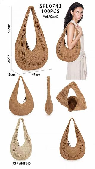 Bolsa verão de palha grande (pacote mais barato