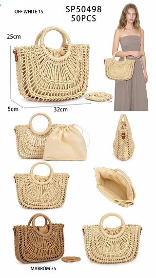 Bolsa verão de palha média (pacote mais barato